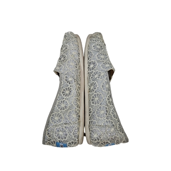Toms Silver Sparkly Crochet Alpargata Shoes - Picture 6 of 8